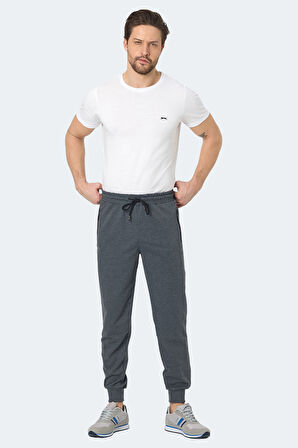 Slazenger NEAL KTN Erkek Fermuar Cepli Koyu Gri Eşofman Altı