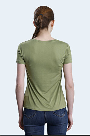 Slazenger PERICAS Kadın V Yaka Açık Yeşil Tişört