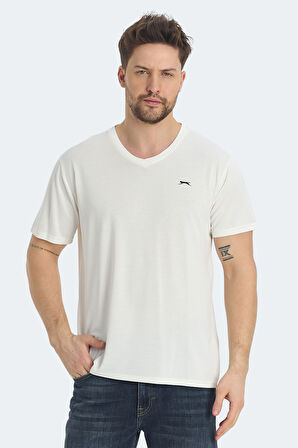 Slazenger KRAKKER Erkek V Yaka Ekru Tişört