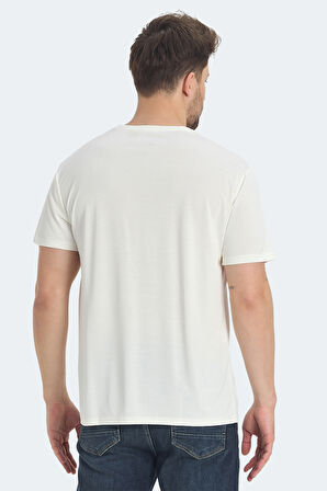 Slazenger KRAKKER Erkek V Yaka Ekru Tişört