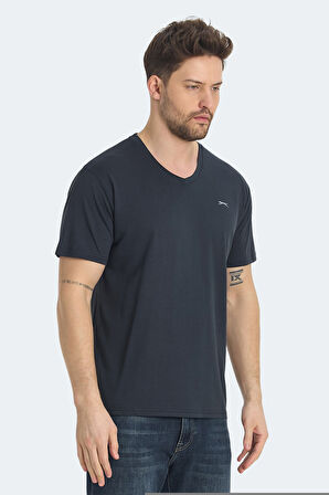 Slazenger KRAKKER Erkek V Yaka Koyu Gri Tişört