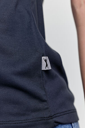 Slazenger PERICAS Kadın V Yaka Koyu Gri Tişört