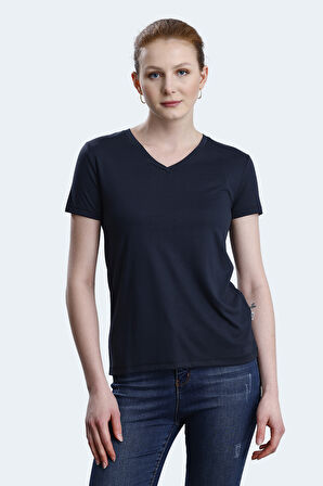 Slazenger PERICAS Kadın V Yaka Koyu Gri Tişört