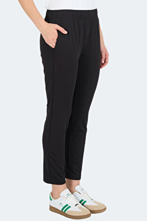 Slazenger RESCUE Kadın Fermuar Cepli Siyah Eşofman Altı