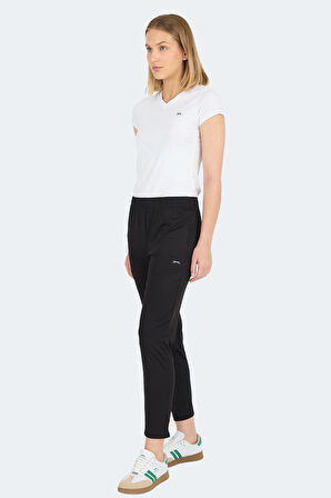 Slazenger RESCUE Kadın Fermuar Cepli Siyah Eşofman Altı