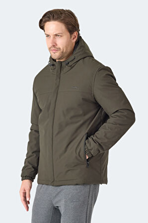 Slazenger HERNIS Erkek Kapüşonlu Fermuarlı Haki Yelek