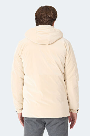 Slazenger GRIM Erkek Çıkarılabilir Kapişonlu Bej Mont & Kaban