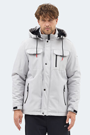 Slazenger GLEAM Erkek Kapüşonlu Taş Gri Mont & Kaban
