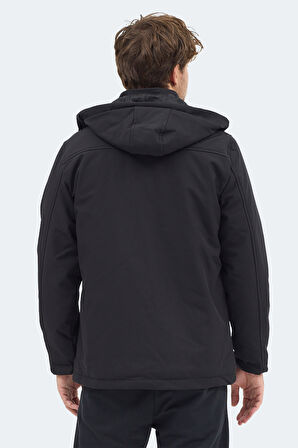 Slazenger GLEAM Erkek Kapüşonlu Siyah Mont & Kaban