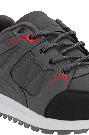 Slazenger OUTBACK I Erkek  Koyu Gri / Kırmızı Günlük Spor Ayakkabısı