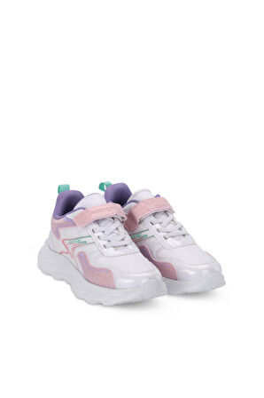 Slazenger KAROLIS Kız Çocuk Cırt Cırtlı Beyaz / Pembe Günlük Spor Ayakkabısı