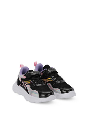 Slazenger KAROLIS Kız Çocuk Cırt Cırtlı Siyah / Mor Günlük Spor Ayakkabısı