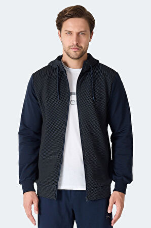 Slazenger FLAME Erkek Kapüşonlu Cepli Lacivert Sweatshirt