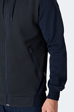 Slazenger FLAME Erkek Kapüşonlu Cepli Lacivert Sweatshirt