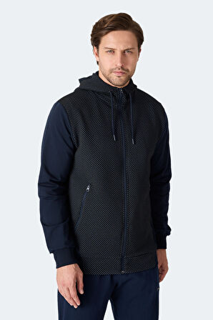 Slazenger FLAME Erkek Kapüşonlu Cepli Lacivert Sweatshirt