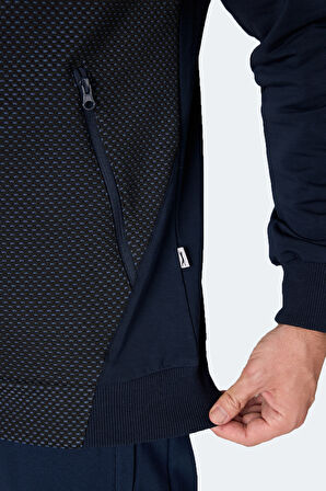 Slazenger FLAME Erkek Kapüşonlu Cepli Lacivert Sweatshirt