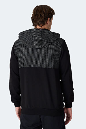 Slazenger FLAME Erkek Kapüşonlu Cepli Siyah Sweatshirt