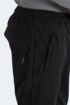 Slazenger FLAUNT Erkek Fermuar Cepli Siyah Eşofman Altı