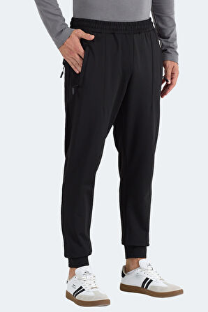 Slazenger FLAUNT Erkek Fermuar Cepli Siyah Eşofman Altı