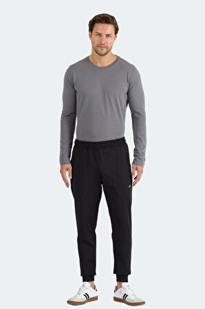 Slazenger FLAUNT Erkek Fermuar Cepli Siyah Eşofman Altı