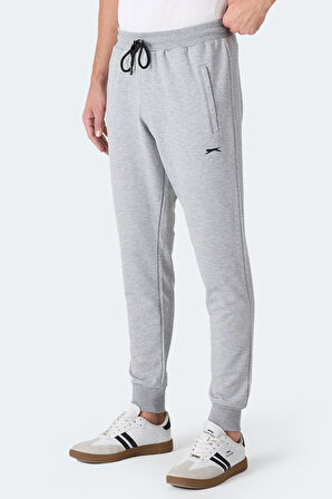 Slazenger FRENZY Erkek Fermuar Cepli Gri Eşofman Altı