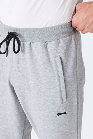 Slazenger FRENZY Erkek Fermuar Cepli Gri Eşofman Altı