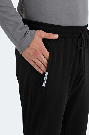 Slazenger FRENZY Erkek Fermuar Cepli Siyah Eşofman Altı