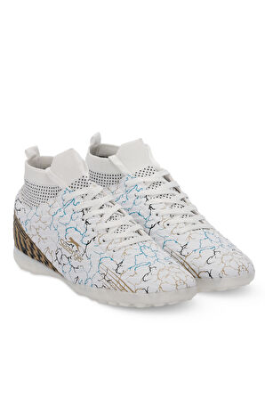 Slazenger CORNER Erkek Halı Saha Beyaz / Mavi Futbol Ayakkabısı