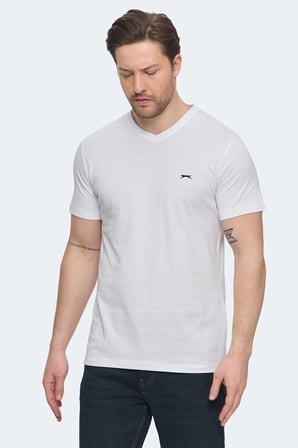 Slazenger SARGON 2 li Set Erkek  Beyaz - Siyah Tişört