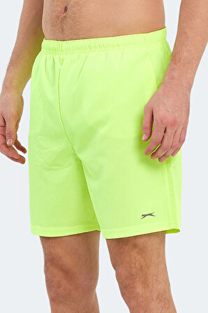 Slazenger RABI 2 li Set Erkek Cepli Deniz Şortu Kırmızı - Neon Yeşil Mayo