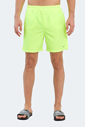Slazenger RABI 2 li Set Erkek Cepli Deniz Şortu Kırmızı - Neon Yeşil Mayo