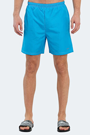 Slazenger RABI 2 li Set Erkek Cepli Deniz Şortu Saks Mavi - Sarı Mayo