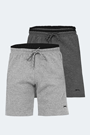 Slazenger NAGORE 2 li Set Erkek Cepli Gri - Koyu Gri Şort