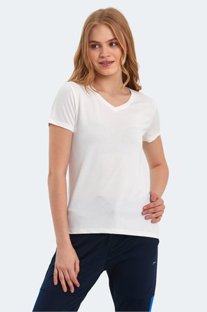 Slazenger PERICAS 3 lü Set Kadın  Ekru - Koyu Gri - Siyah Tişört