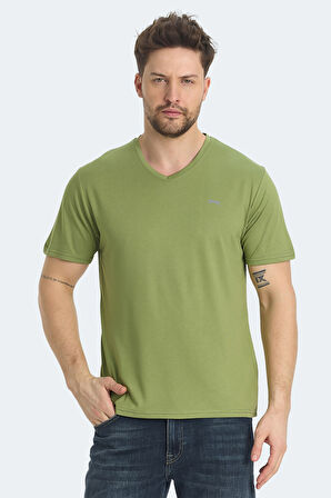 Slazenger KRAKKER 3 lü Set Erkek  Koyu Gri - Açık Yeşil - Kahve Tişört