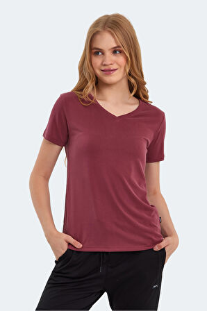 Slazenger PERICAS 5 li Set Kadın  Ekru - Koyu Gri - Siyah - Mürdüm - Bordo Tişört