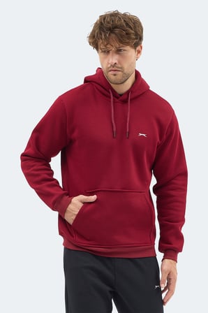 Slazenger MOONLIGHT I Erkek Kapüşonlu Bordo Sweatshirt
