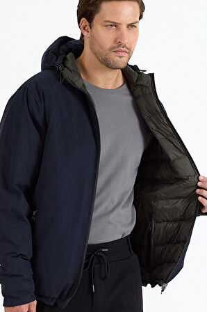 Slazenger BRELIS Erkek Çift Taraflı Lacivert Mont & Kaban