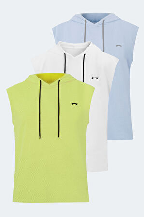 Slazenger RAG 3 lü Set Erkek  Beyaz - Mavi - Sarı Atlet