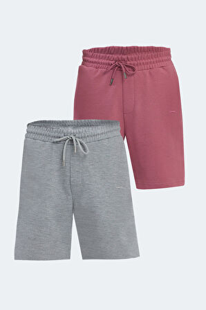 Slazenger VIRTUALLY 2 li Set Erkek  Gri -Gül Şort