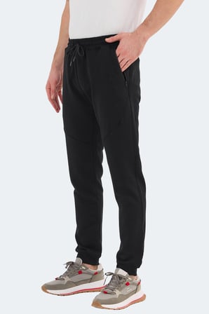 Slazenger VENOM 2 Lİ SET Erkek Fermuar Cepli Slim Fit Siyah - Bej Eşofman Altı
