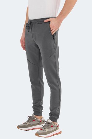 Slazenger VENOM 2 Lİ SET Erkek Fermuar Cepli Slim Fit Siyah - Koyu Gri Eşofman Altı