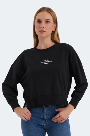 Slazenger VITAL 2 li set Kadın Crop Lila - Siyah Sweatshırt