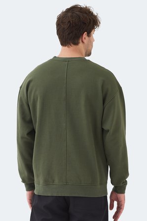 Slazenger VADIK 2li set Erkek Oversıze Haki - Petrol Sweatshırt