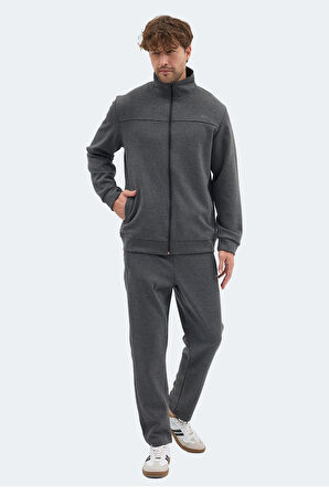 Slazenger ORDER IN Erkek Fermuarlı Dik Yaka Cepli Füme Eşofman Takımı