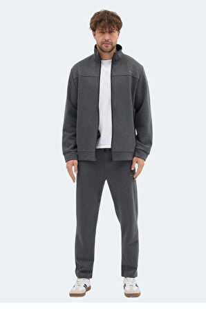 Slazenger ORDER IN Erkek Fermuarlı Dik Yaka Cepli Füme Eşofman Takımı