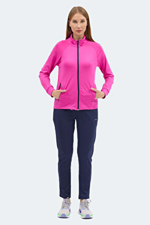 Slazenger RAQUEL IN Kadın Fermuarlı Dik Yaka Cepli Lila Eşofman Takımı