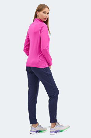 Slazenger RAQUEL IN Kadın Fermuarlı Dik Yaka Cepli Lila Eşofman Takımı