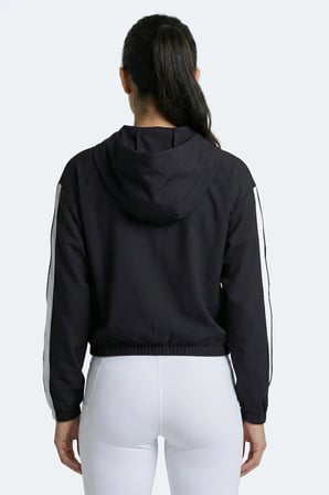 Slazenger RAZZLE Kadın Fermuarlı Kapüşonlu Cepli Siyah Sweatshırt