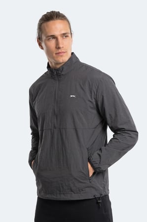 Slazenger RECKON Erkek Dik Yaka Fermuarlı Koyu Gri Sweatshırt